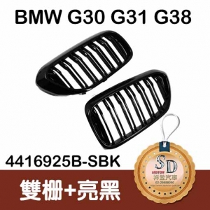 Double Slats+Shiny Black Front Grille for BMW G30 G31 G38, ABS
