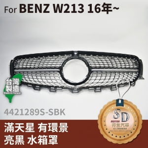 For BENZ 賓士 W213 水箱罩 鼻頭 滿天星 無環景 台灣製造